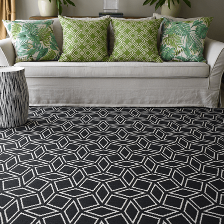 Monn Rhombus Black Rug