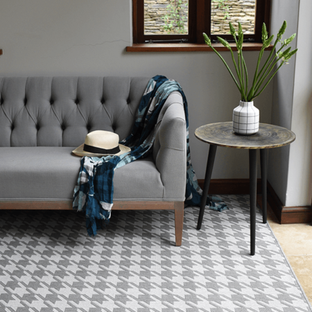 Monn Houndstooth Pewter Rug