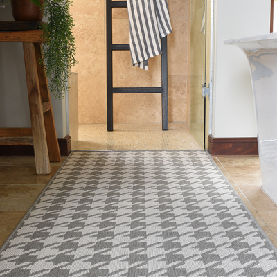 Monn Houndstooth Pewter Rug