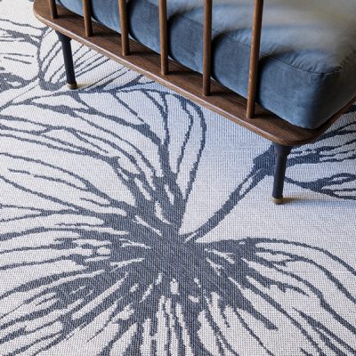 Monn Mendel White with Grey Rug