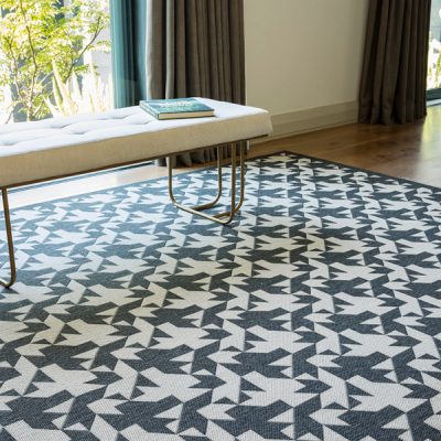 Monn Mendel White with Black Rug